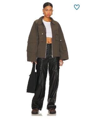 SUPERDOWN Wide Leg Faux Leather Cargo Pants - Black Halley Pants
